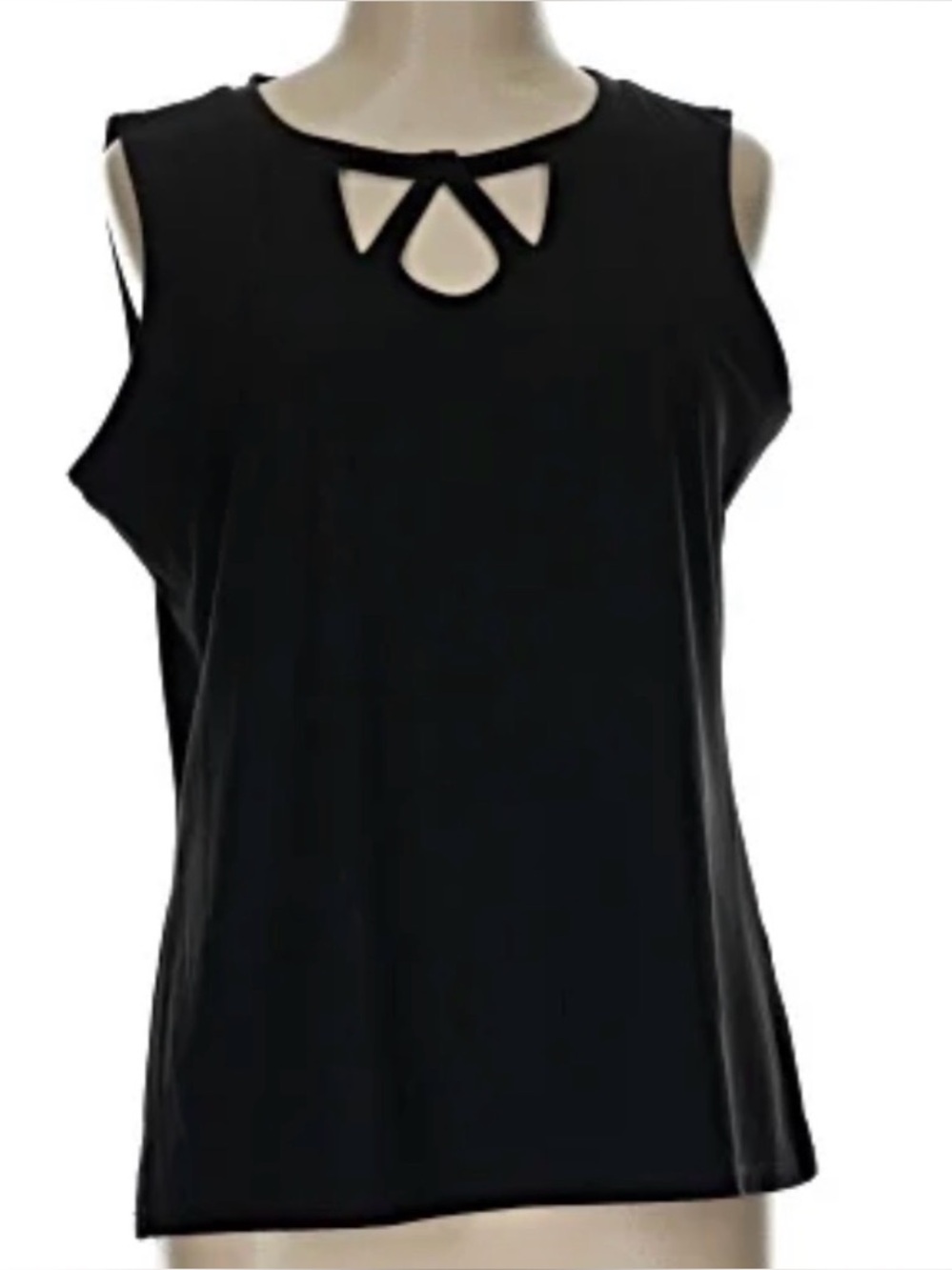 Fabulous Women's Black Sleeveless Keyhole Top